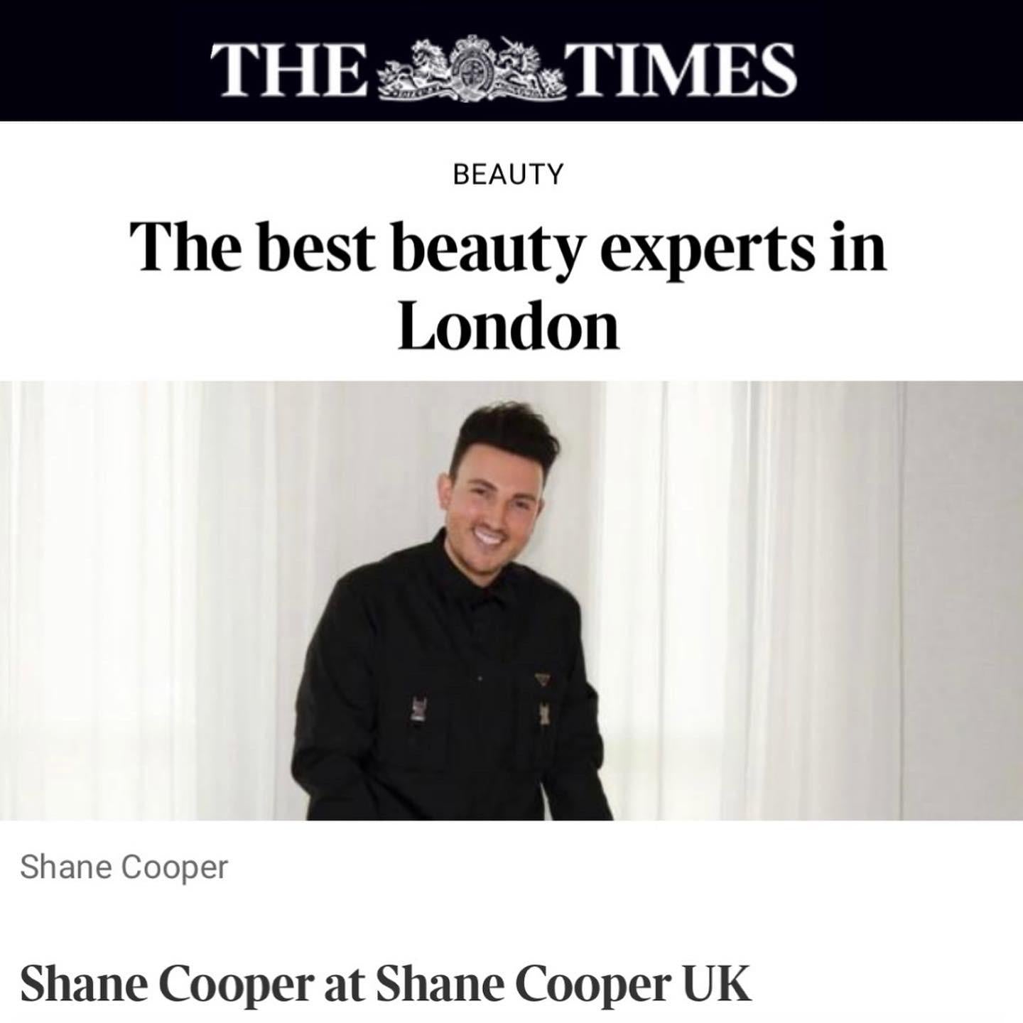 Shane Cooper Featured in The Times: The best beauty experts in London